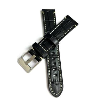Imagem de Pulseira relógio Couro estilo Croco, Esportiva, Costura Clara.LC115 - 
