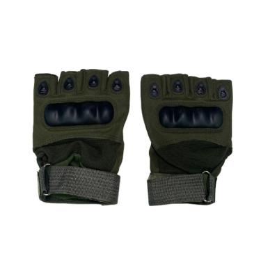 Imagem de Luva Tática Militar Meio Dedo Verde para Airsoft Ciclismo Trilhas Pesca Escalada Utimix