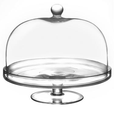 Imagem de Prato para Bolo com Tampa Biona de Cristal Transparente para Mesa Posta Oxford