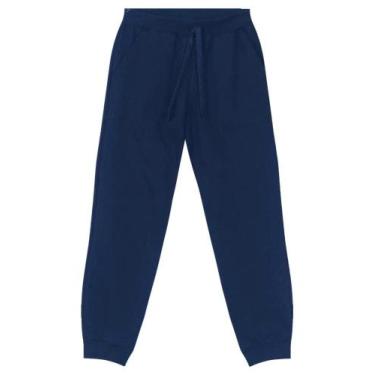 Imagem de Calça Jogger Básica Infantil Menino de Moletinho - Brandili, Azul escu