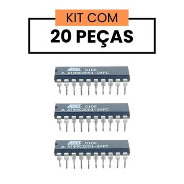 Imagem de Dip-20  At89c2051-24pu - Kit 20 Peças - ATMEL