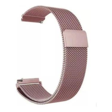 Imagem de Pulseira metal aço milanese para relógio smartwach magnética 20mm cor: