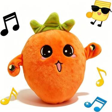 Imagem de Brinquedo Sensorial Musical para Bebês LHTWLF Plush Rabanete Laranja