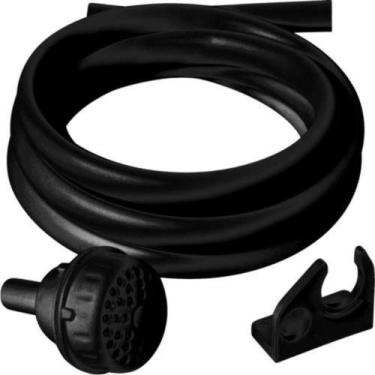 Imagem de Mangueira Chuveirinho Completo Preto Com Ducha Manual e Suporte 210cm 