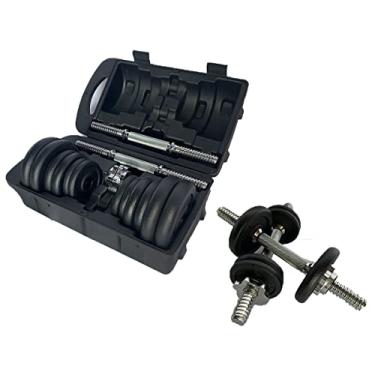 Imagem de Kit de Halteres com Anilhas 20kg com Maleta Halter Ajustável para Musculação Academia em Casa e Treino Funcional