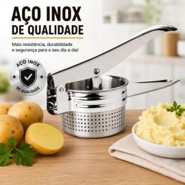 Imagem de Espremedor Amassador De Batatas Em Aço Inox Legumes Profissional Refor