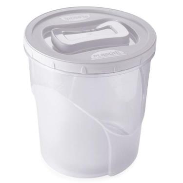 Imagem de Pote de plástico Clic rosca 7,6 litros branco Plasutil ref. 2836