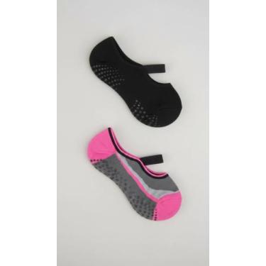 Imagem de Kit 3 Pares Meia Sapatilha Antiderrapante Fitness Feminina - Congratul