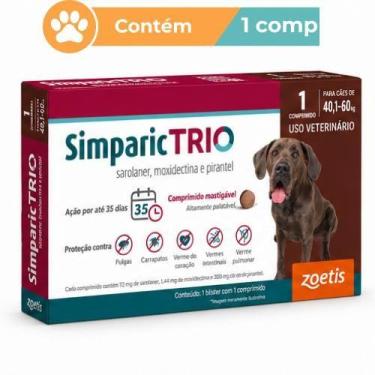 Imagem de Antipulgas Simparic Trio 72mg Cães 40,1 a 60kg 1 Comprimido - Zoetis