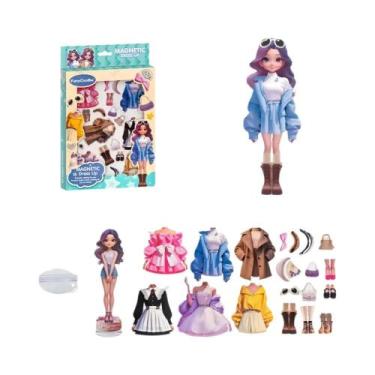 Imagem de Adesivos Magnéticos De Princesa DIY: Boneca De Vestir Com Roupas Inter