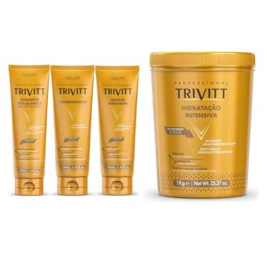 Imagem de Kit Home Care C/Leave In Trivitt + Hidratação Intensiva 1kg