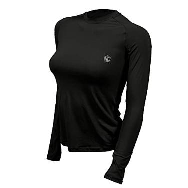 Imagem de Camisa Ciclismo Feminina Manga Longa UV Slim - Preto GG