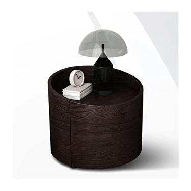 Imagem de jinyi2016SHOP Mesa de cabeceira para cama, mesa de cabeceira estilo vila, mesa de cabeceira retrô de hotel, armário redondo criativo, gaveta de quarto, mesinhas de cabeceira para quarto (cor: cor fumê)