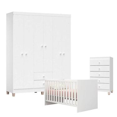 Imagem de Quarto de Bebê Ternura Baby 6 Portas com Cômoda Gaveteiro Brilho - Incorplac