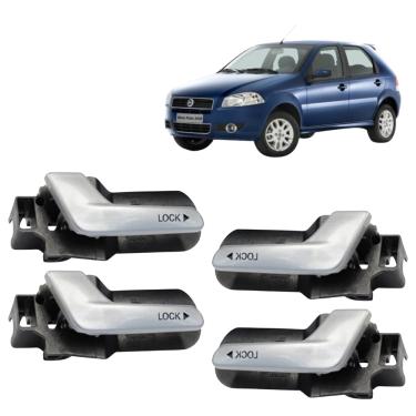 Imagem de Kit 4 Maçaneta Interna Gatilho Puxador Palio 08 Até 12