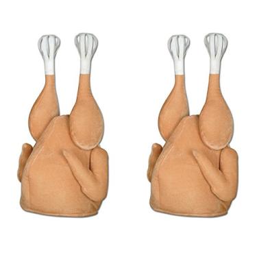 Imagem de Beistle S90730AZ2, 2 peças de chapéus de peru de pelúcia, tamanho único