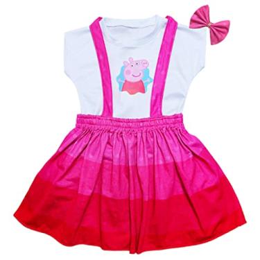 Imagem de Vestido Peppa Pig Infantil - Ótimo para festa Infantil - Acompanha Blusinha + Laço