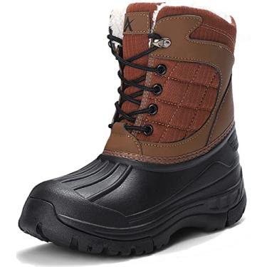 Imagem de UPSOLO Botas femininas para mochila, botas de neve, sapatos de inverno, Marrom escuro, 10.5