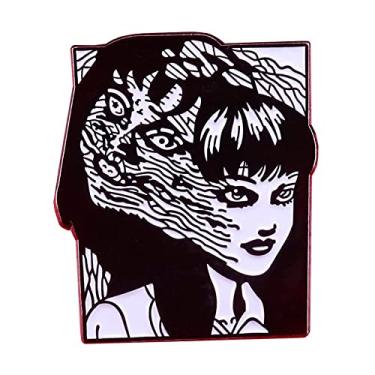 Imagem de Junji Ito Tomie Kawakami Japanese Horror Manga Uzumaki 1.25" Enamel Pin Badge