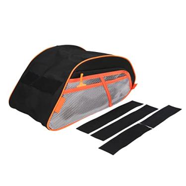 Imagem de aqxreight Bolsa de armazenamento para console central, bolsa de assento de armazenamento para console central UTV 1680D Nylon para 1000 2016-2021 (laranja)