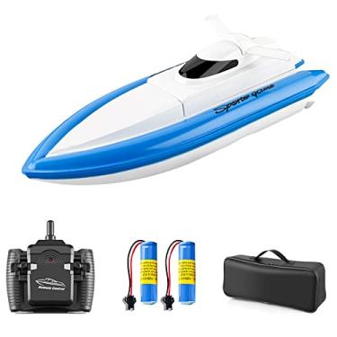 Imagem de Homesen 800 Barcos de Controle Remoto 2.4G 20km/h RC Barco RC Brinquedo Presente para Crianças Adultos Meninos Meninas com Bolsa 2 Bateria