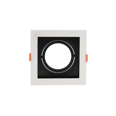 Imagem de Spot de Embutir Recuado Nordecor Flea para 1 Lâmpada AR70 Quadrado Branco e Preto