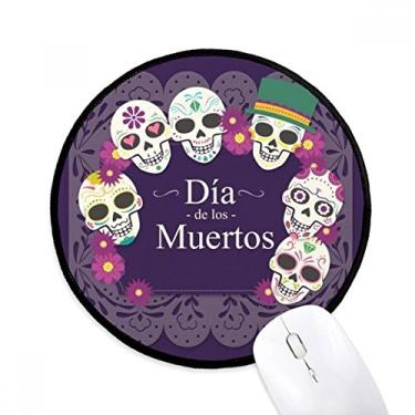 Imagem de DIYthinker l Ilustração do Dia dos Mortos Mouse Pad Desktop Escritório Tapete Redondo para Computador