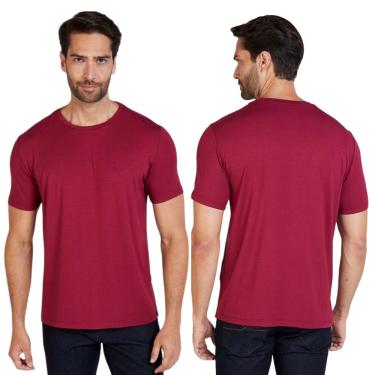 Imagem de Camiseta Masculina Malha Fria Visco Lycra Slim Fit - Vinho