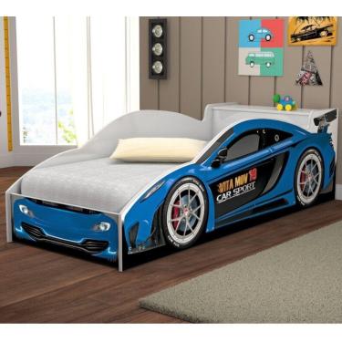 Imagem de Cama Carro Com Baú Infantil Lizzy Azul