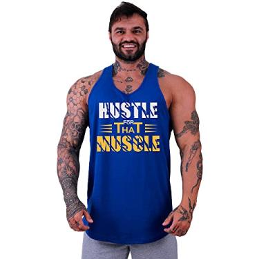 Imagem de Regata Longline Masculina MXD Conceito Estampas da Moda Academia (GG, Hustle For That Muscle)