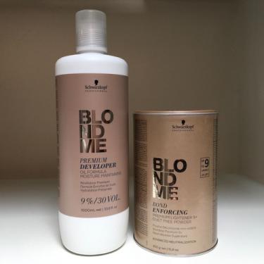Imagem de Blondeme Nforcing Premium Lightener 9+ Blondme Ox 9% 30volum pó e ox
