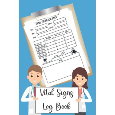 Imagem de Livro de registro de sinais vitais: diário médico perfeito para registrar frequência cardíaca, pressão arterial, nível de oxigênio, açúcar no sangue, temperatura, 15 x 23 cm, impressão grande 120 páginas