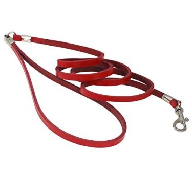 Imagem de Coleira clássica de couro genuíno Dogs My Love para cães de 1,8 m de comprimento 9 tamanhosDogs My Love XXXSmall (Width: 6mm - 1/4") vermelho Z-101-3