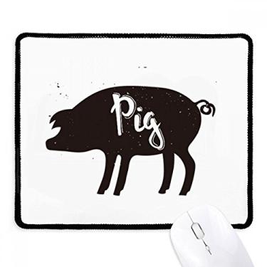 Imagem de Mousepad de animal preto e branco com borda costurada, tapete de borracha para jogos