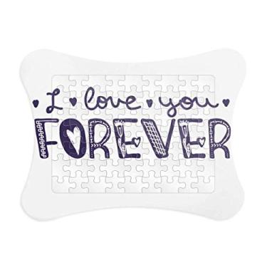 Imagem de Love You Forever linda moldura de quebra-cabeça estilo citação jogo de papel para casa