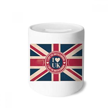 Imagem de DIYthinker Caixa de moedas de cerâmica com a bandeira do Reino Unido I Love The United Kingdom Union Jack