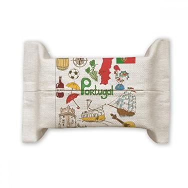 Imagem de Bolsa de linho de algodão com bandeira nacional de Portugal Landscap