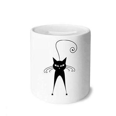 Imagem de DIYthinker Linda caixa de dinheiro preta para amantes de animais de estimação com desenho de animal caixa de cerâmica porta-moedas presente de cofrinho