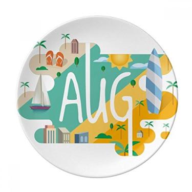 Imagem de Prato de ilustração decorativo de porcelana Salver mesa de jantar