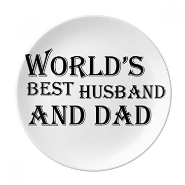 Imagem de Dreaming World's Best Dad and Husband Placa decorativa de porcelana Salver Prato de jantar