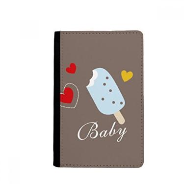 Imagem de Porta-passaporte de sorvete azul coração picolé doce Notecase Burse capa carteira porta-cartões