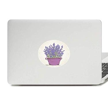 Imagem de Adesivo de notebook com emblema de vinil e planta de lavanda roxa para vaso de flores