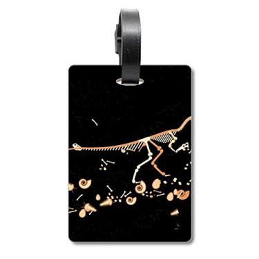 Imagem de Bones Bolsa de Dinossauro Pequena Preta com Etiqueta para Bagagem e Cartão de Bagagem