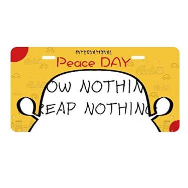 Imagem de Etiqueta para placa de carro com citação semeada Nothing Reap Nothing Reap Nothing