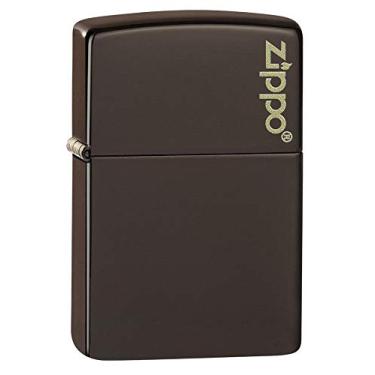 Imagem de Zippo Isqueiro de bolso marrom com logotipo Zippo