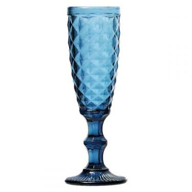 Imagem de Conjunto Taças De Champagne De Vidro Azul  6 Pcs 5,8cm X 19,8cm - Btc