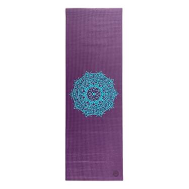 Imagem de YOGATERIA Bodhi Yoga Tapete | 4,5 mm de espessura | Leela Mandala de PVC ecológico durável | Tapetes de treino para ginástica em casa | Ginástica e Pilates | Certificado Oeko-Tex | Macio e Elástico | boa aderência 183x60 cm ( Ameixa, mandala - turquesa)