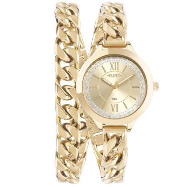Imagem de Relógio Euro Feminino Chains Dourado - EU2035YUA/4D