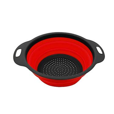 Imagem de Escorredor Multiuso Dobrável de Silicone Vermelho e Preto 25cm - YPN08- Yangzi