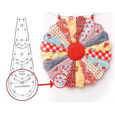 Imagem de Regua Gabarito de Acrilico Dresden 20 Petalas para Artesanato e Patchwork